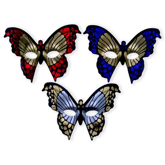 Oogmasker vlinder metallic blauw/goud