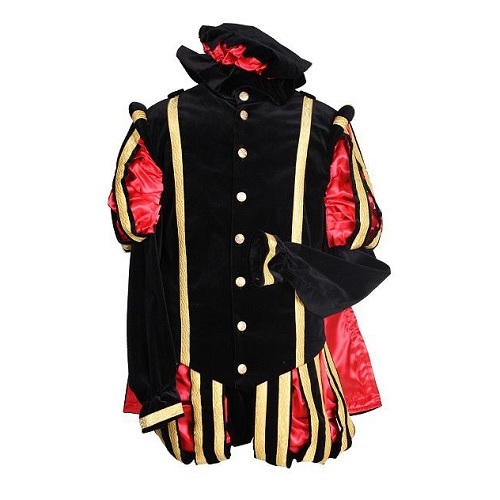 Pietenpak Malaga luxe met cape zwart/rood - XL