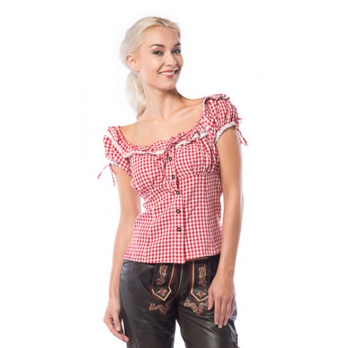 Tiroler blouse dames Liesl rood - Extra Large 42