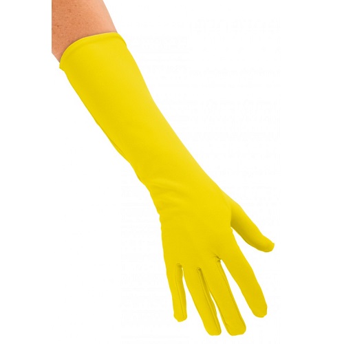 Handschoenen nylon geel lang