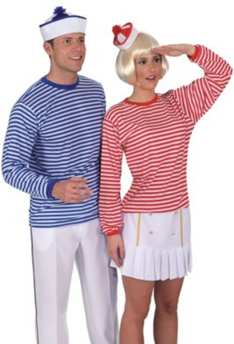Matroos trui dorus blauw/wit