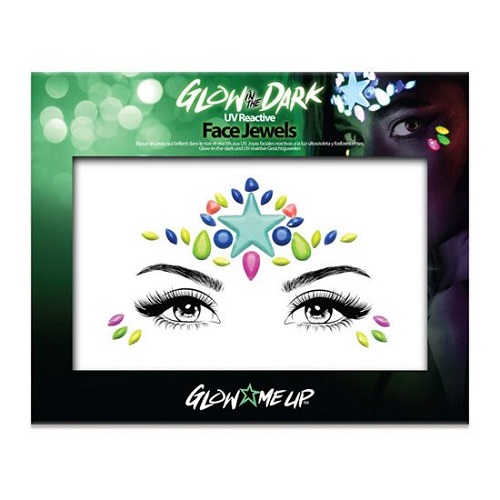Face and body jewels Glow in the dark