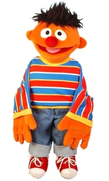 Handpop 45cm Ernie van Sesamstraat