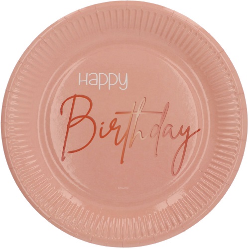 Bordjes Elegant Lush Blush happy birthday 8st
