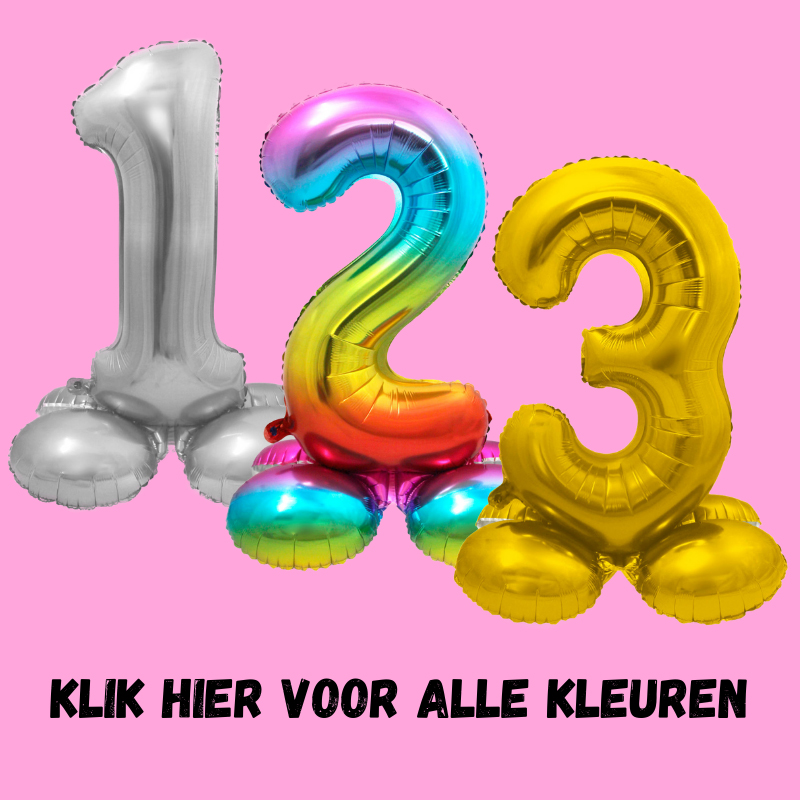 Cijfer ballon op voetje