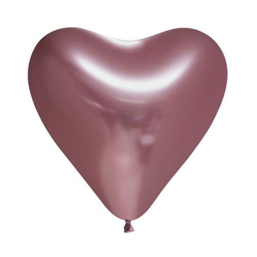 Hart ballonnen chrome Rosé goud 10st