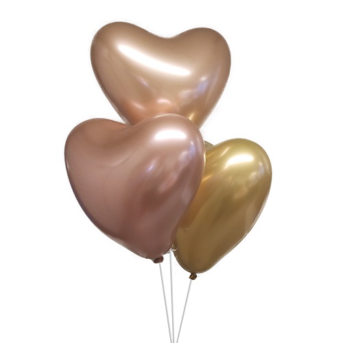 Heliumballon hart chrome per stuk 30cm