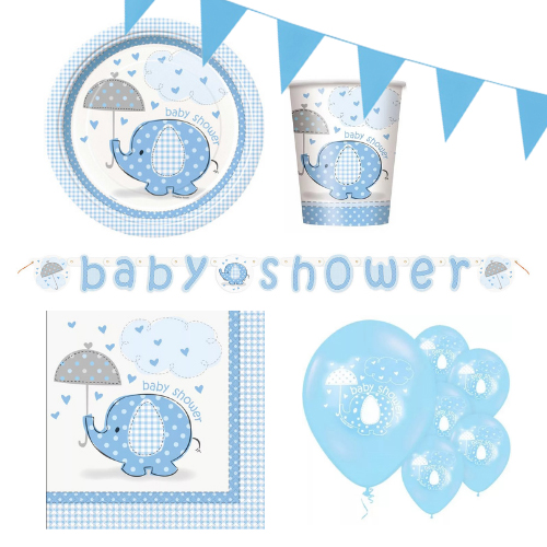 Babyshower feest pakket blauw 42-dlg