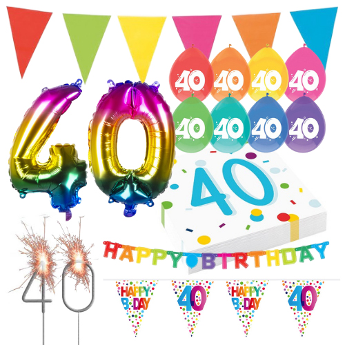Colourful Celebration feest pakket 40 jaar