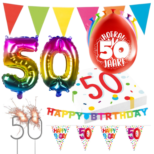 Colourful Celebration feest pakket 50 jaar