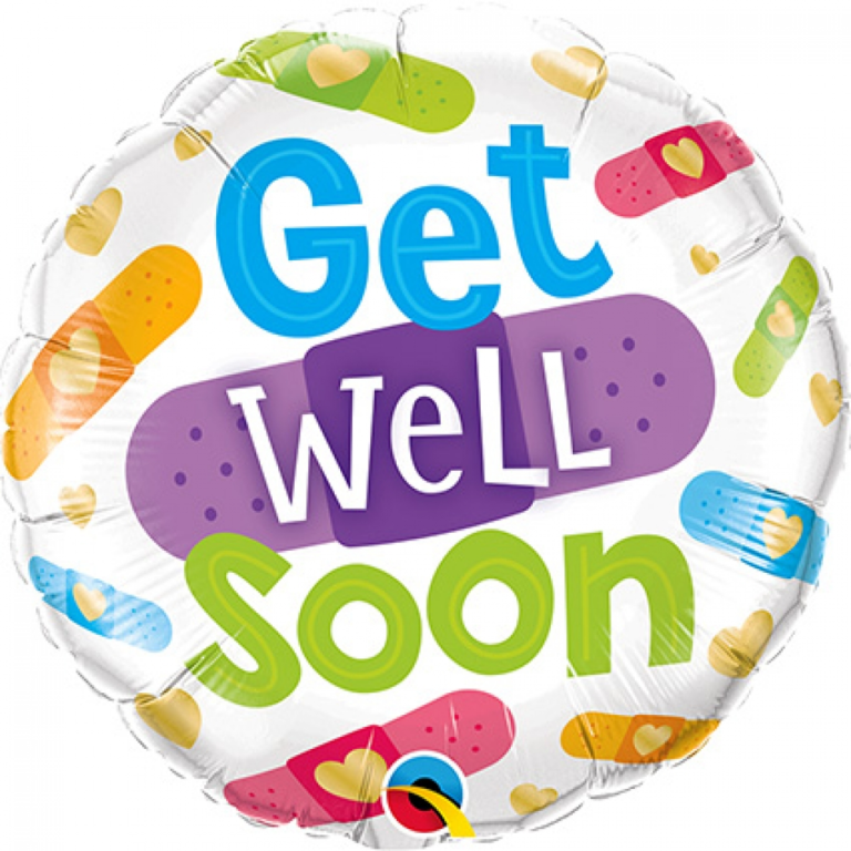 Folieballon get well soon pleisters