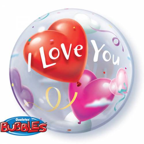 Helium Ballon Bubbles I Love You 56cm