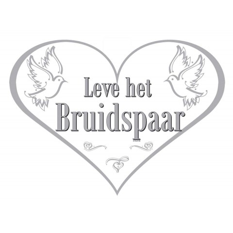 Deurbord leve het bruidspaar hart