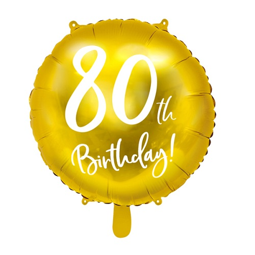 Folieballon 80 jaar goud 45cm