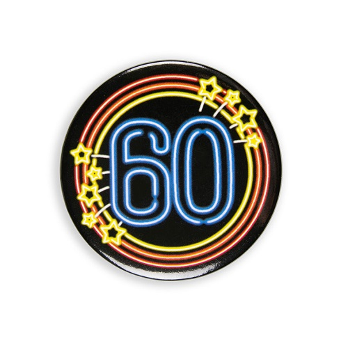 Button 60 jaar neon