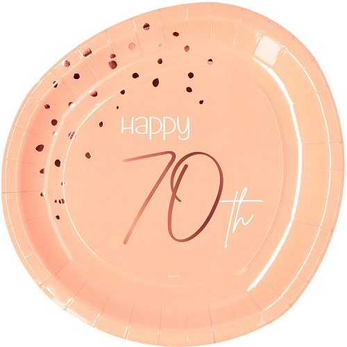 Bordjes Elegant Lush Blush 70 jaar 8st