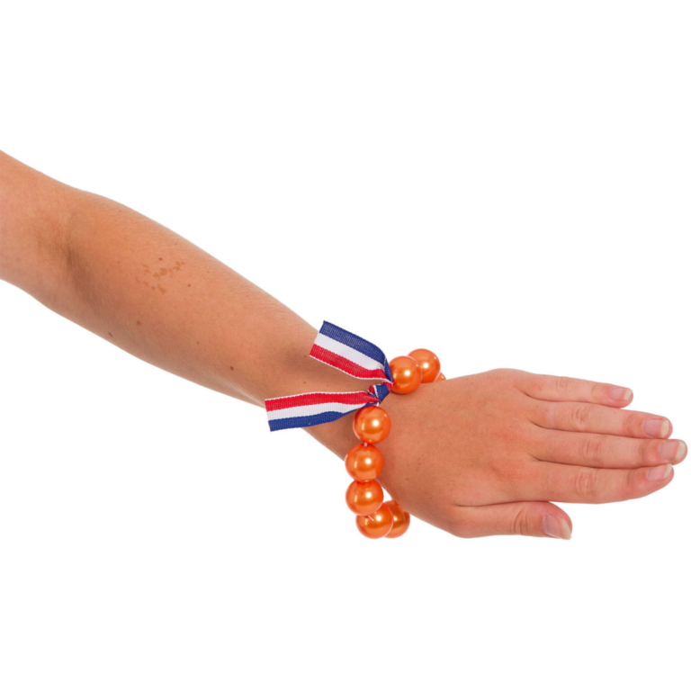 Armband oranje parels