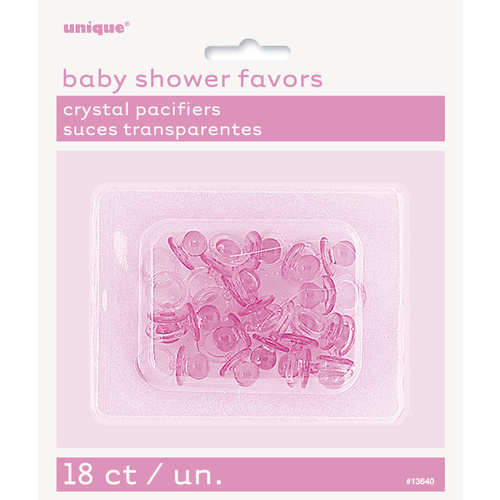 Geboorte uitdeelcadeautjes speentjes roze 18st
