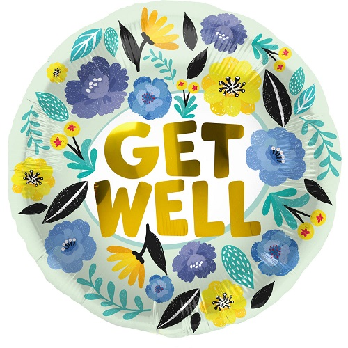 Folieballon get well flowers 45cm