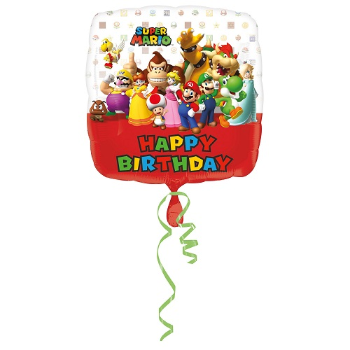 Folieballon Super Mario Happy Birthday 43cm
