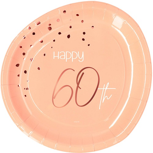 Bordjes Elegant Lush Blush 60 jaar 8st