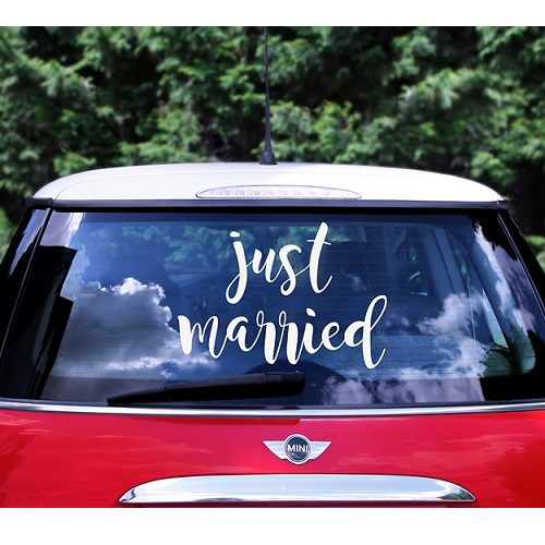 Bruiloft auto sticker Just Married
