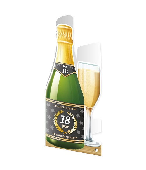 Champagne kaart 18 jaar