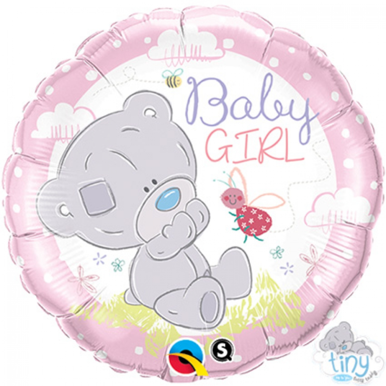 Folieballon bear baby girl 46cm