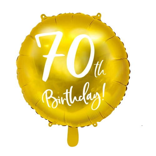 Folieballon 70 jaar goud 45cm