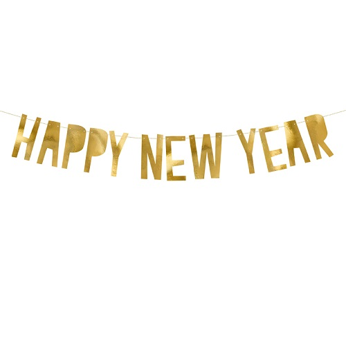 Letterslinger Happy New Year goud 90cm