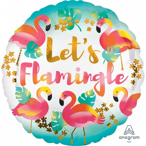 Folieballon Let's flamingle 46cm