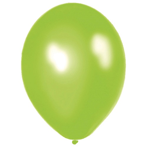 Ballonnen appeltjes groen metallic 10 stuks