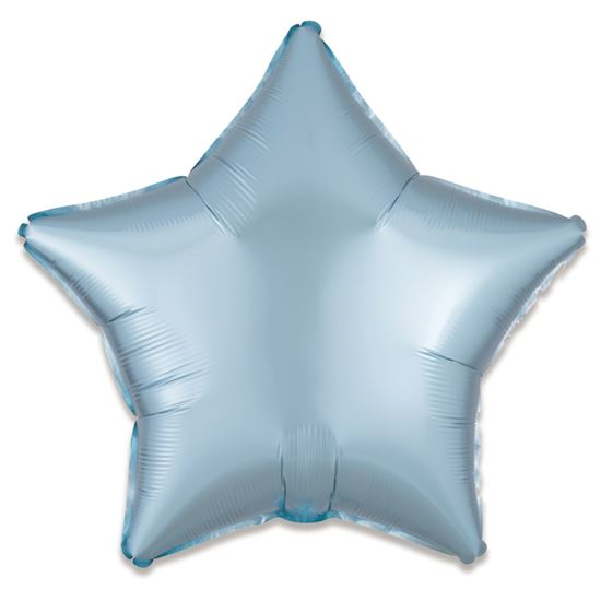 Folieballon ster satin Pastelblauw 48cm