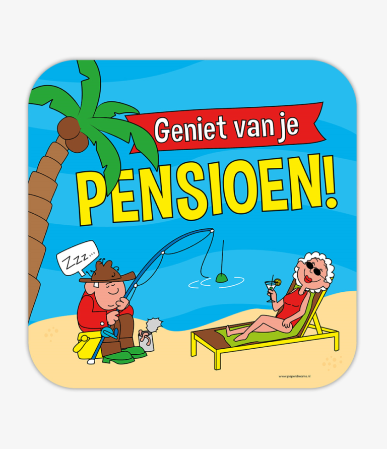 Deurbord Pensioen cartoon