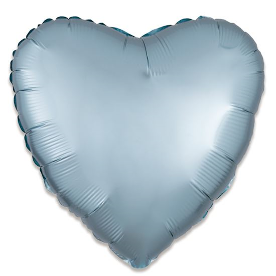 Folieballon hart satin pastel blauw 43cm