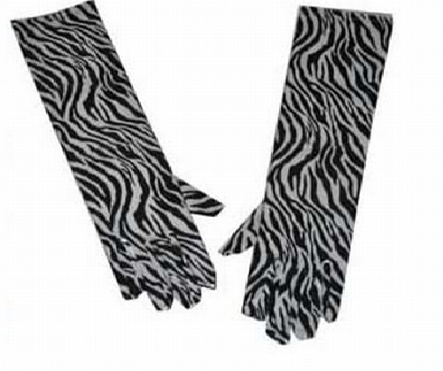 Handschoen lang Zebra print