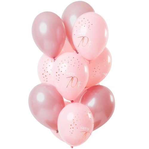 Ballonnen Elegant Lush Blush 70 jaar 12st