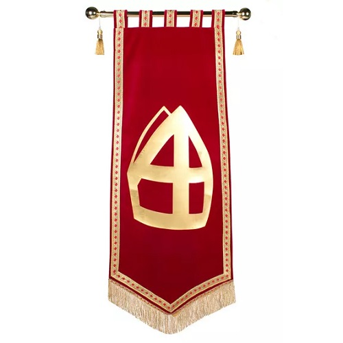 Sinterklaas banner fluweel 80x158cm