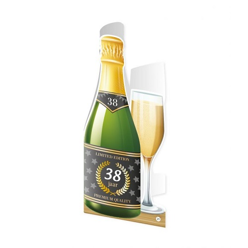 Champagne kaart 38 jaar