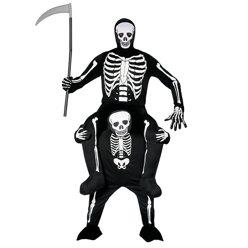 Gedragen door skelet kostuum