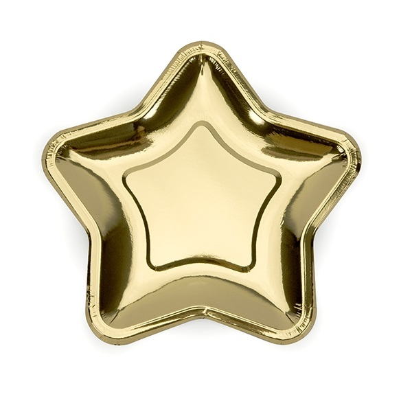 Bordjes goud stervorm 6 stuks
