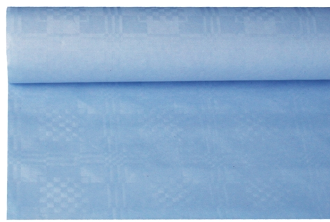 Tafelkleed papier damastprint licht blauw 8m