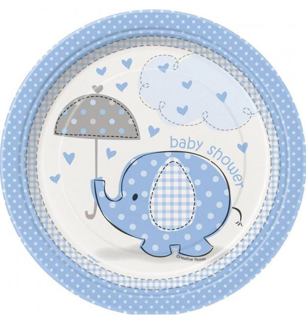 Bordjes Babyshower blauw 8st