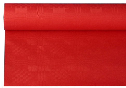 Tafelkleed papier damastprint rood 8m ALLEEN AFHALEN