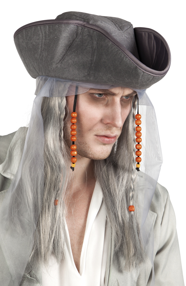 Pruik ghost pirate met hoed