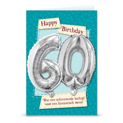 Kaart met cijferballon 60 jaar