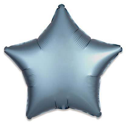 Folieballon ster satin Staalblauw 48cm