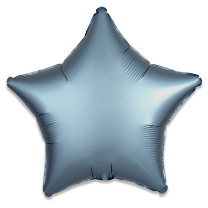 Folieballon ster satin Staalblaauw 48cm