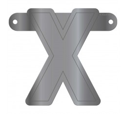Letterslinger letter X zilver
