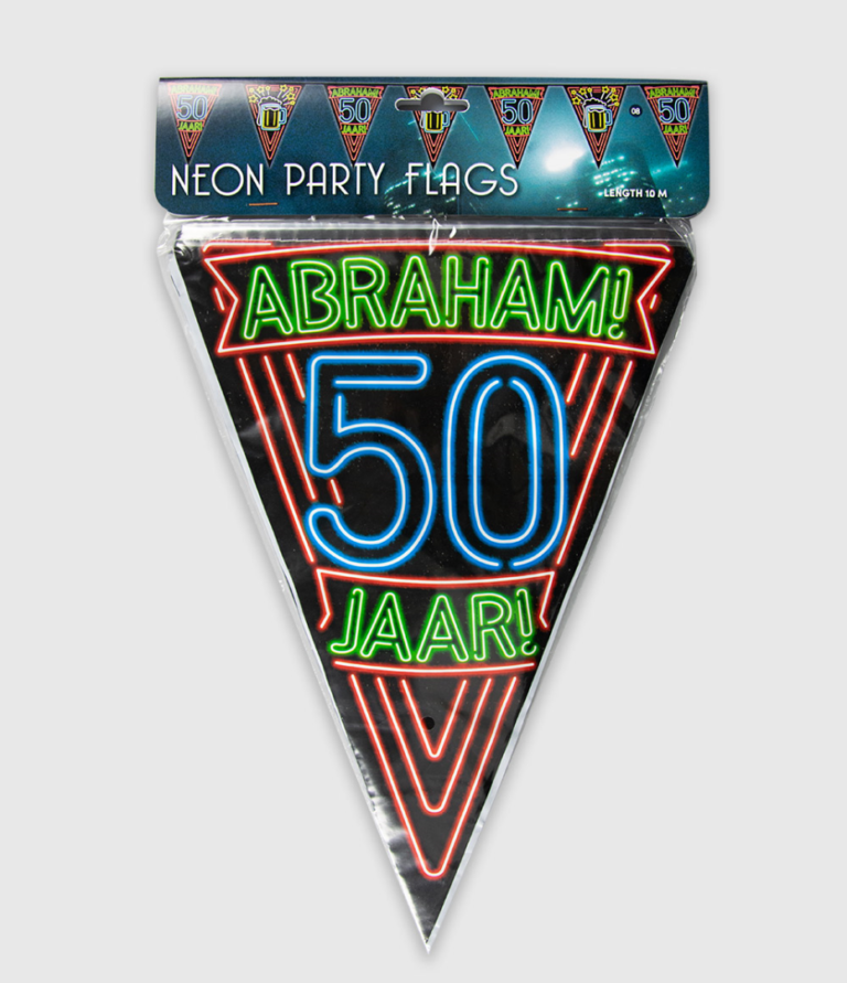 Neon vlaggenlijn Abraham 10 meter